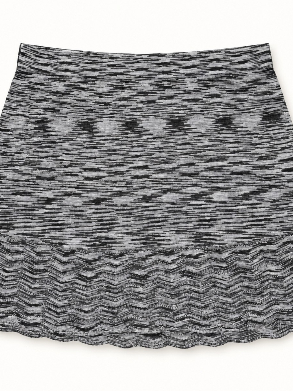 Ambrielle Women’s XL Black Gray Space Dye Knit A-Line Skirt Pull On